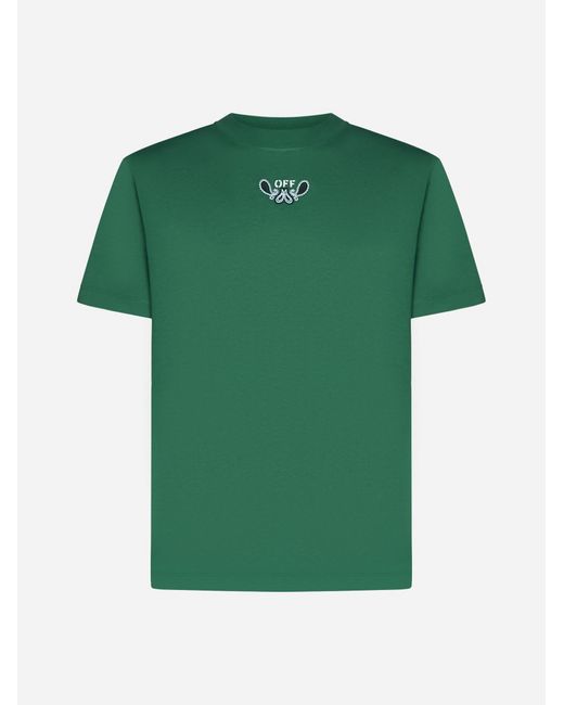 Off-White c/o Virgil Abloh Green Bandana Cotton T-shirt for men