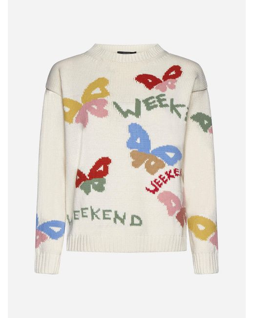 Weekend by Maxmara White Zingaro Cotton-blend Sweater