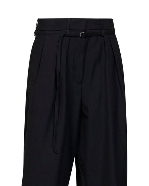 Dries Van Noten Black Wool Peacha Belted Trousers