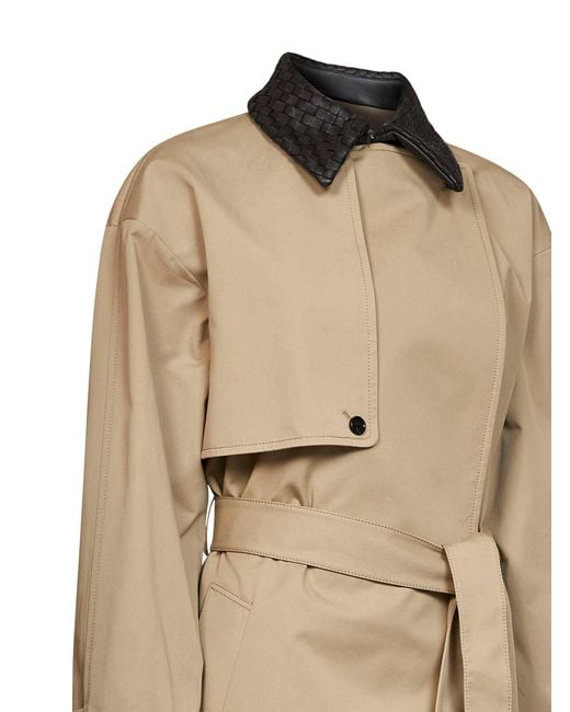 Bottega Veneta Natural Sahara Lightweight Waterproof Cotton Trench Coat