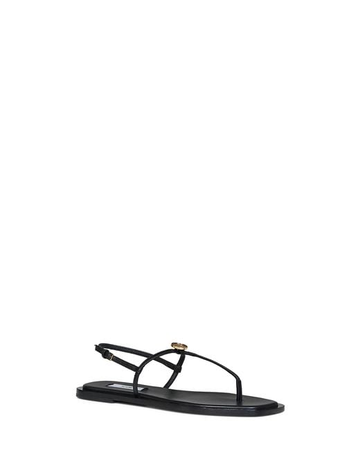 Totême  White Nappa Leather T-Strap Thong Sandals
