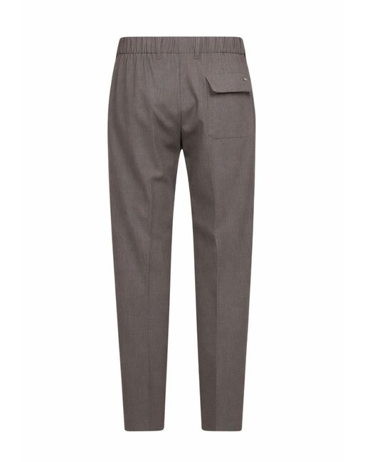 Herno Gray Dove Two-Way Stretch Wool Canvas Trousers for men