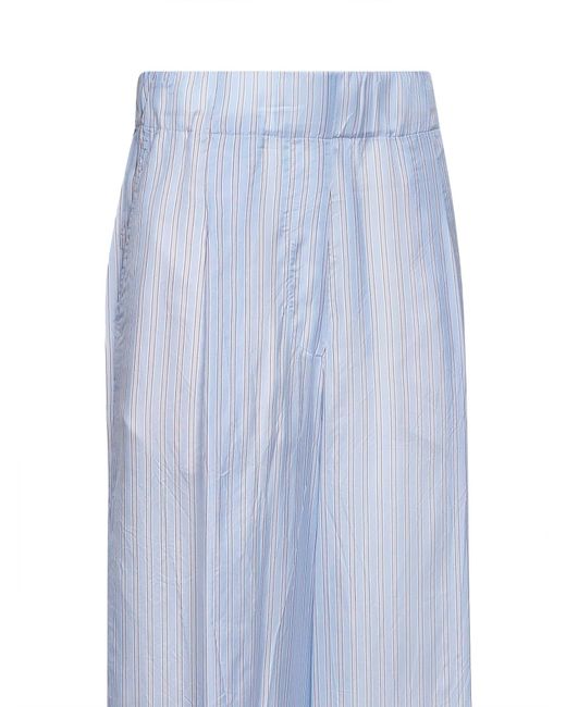 Dries Van Noten Blue Light Striped Cupro Wide-Leg Trousers