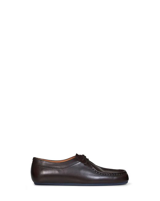 Jil Sander White Cocoa Lightweight Leather Hood Lace-Up Shoes for men