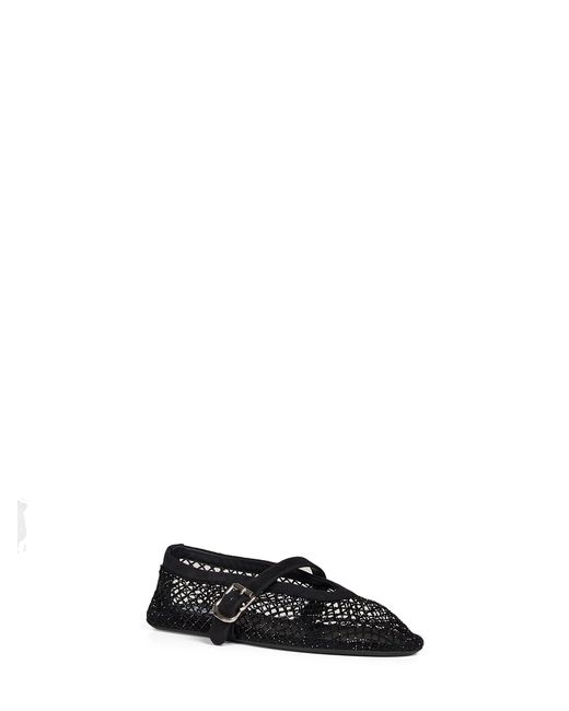 Alaïa Black Ballet Flats Lamé Suede