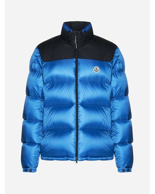 Moncler Synthetic Peuplier Quilted Nylon Down Jacket in Blue for Men | Lyst