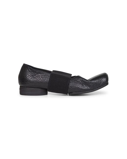 Uma Wang Black Leather Ballet Strap Ballet Flats