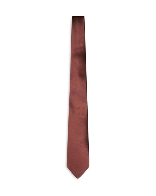 Saint Laurent Brown Copper Silk Satin Tie for men