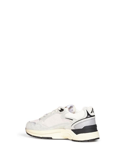 Autry White Mesh And Glitter Leather Hyperway Sneakers