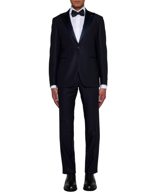 Tagliatore Blue Stretch Wool Tuxedo for men