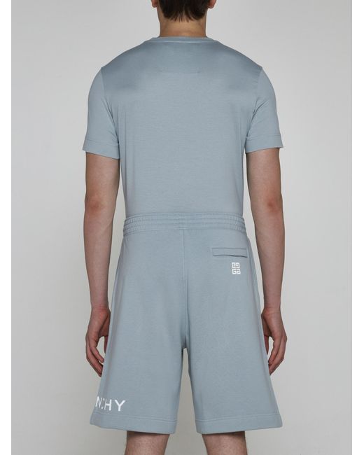 Givenchy Blue Logo Cotton Shorts for men