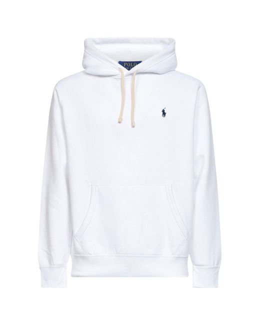 Polo Ralph Lauren White Cotton Blend Hoodie for men