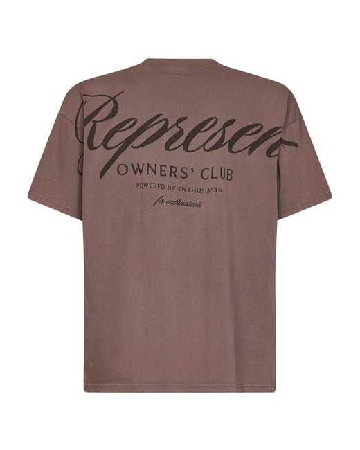 Represent Brown Truffle Owners Club Script T-Shirt for men