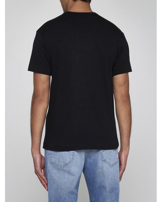 COMME DES GARÇONS PLAY Black Double Heart Patch Cotton T-Shirt for men