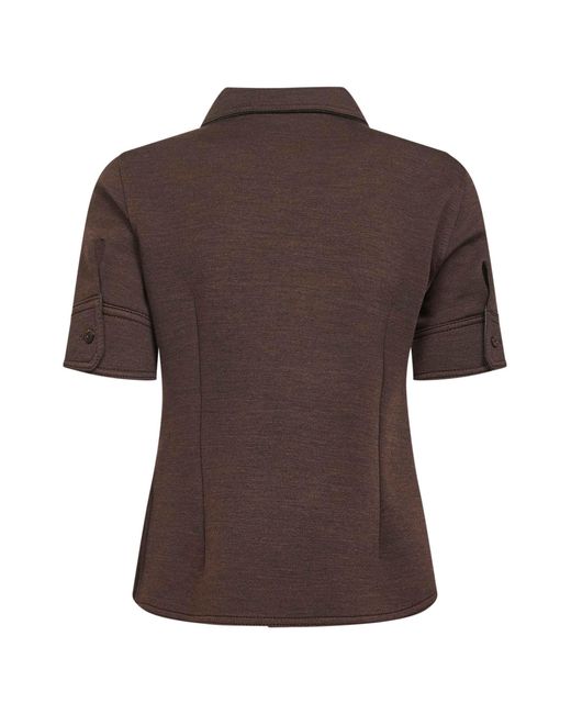Gucci Brown Double Jersey Short-Sleeved Shirt