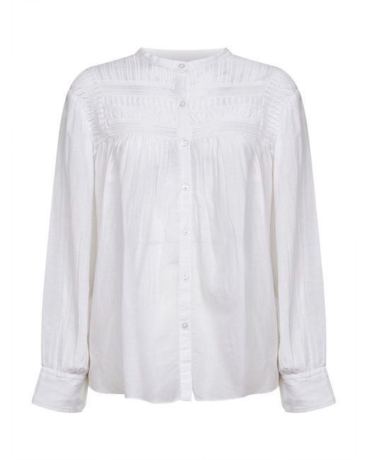 Isabel Marant White Gathered Voile Blouse