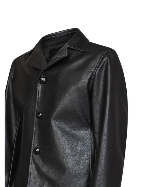 MM6 by Maison Margiela Black Faux Leather Jacket for men
