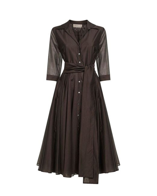 Blanca Vita Black Mocha Voile Alaky Midi Dress