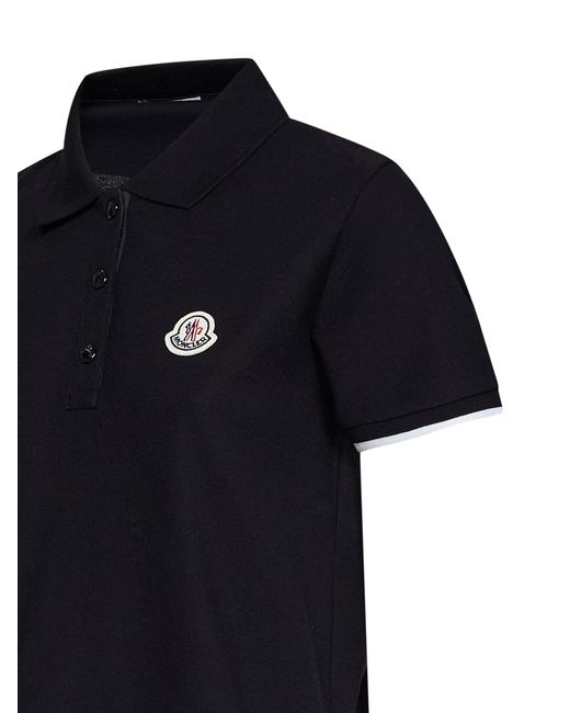 Moncler Black Cotton Piqué Polo Shirt
