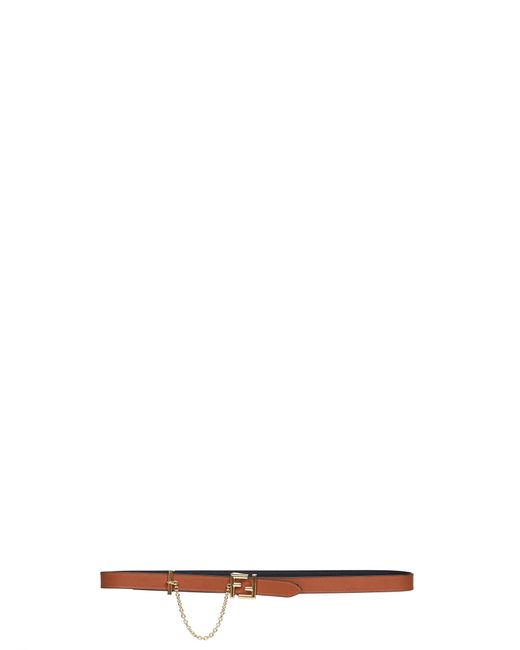 Fendi White Two-Tone Leather Reversible Ff Belt