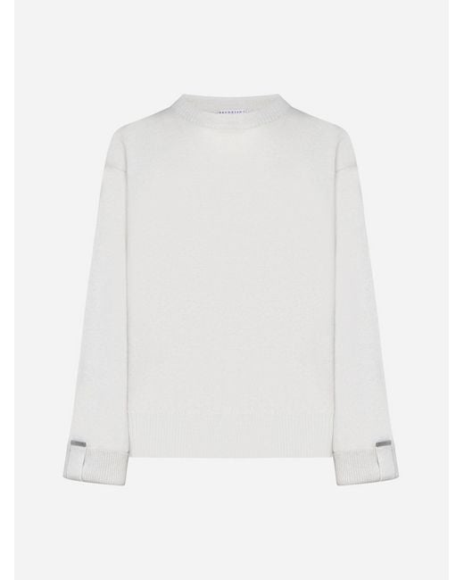 Brunello Cucinelli White Cashmere Sweater