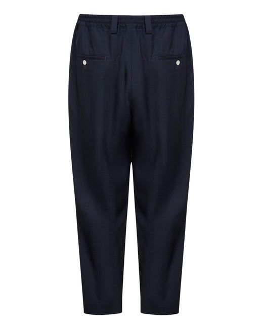Marni Blue Tropical Wool Cropped Trousers for men