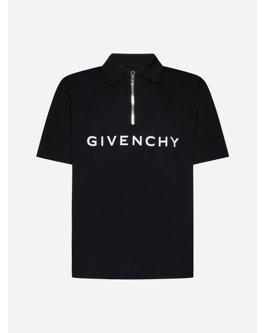 Givenchy Black Logo Cotton Polo Shirt for men