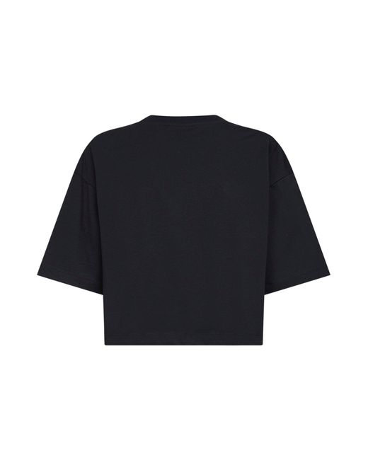 Marni Blue Jersey Scribbled Logo Cropped T-Shirt