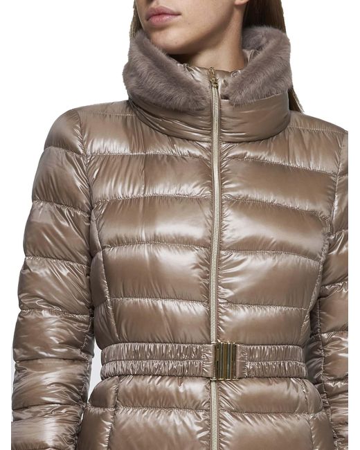 Herno Icons Brown Claudia Quilted Nylon Down Jacket By