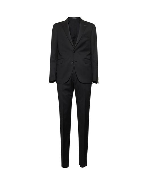 Tagliatore Black Virgin Wool Bruce Single-Breasted Suit for men