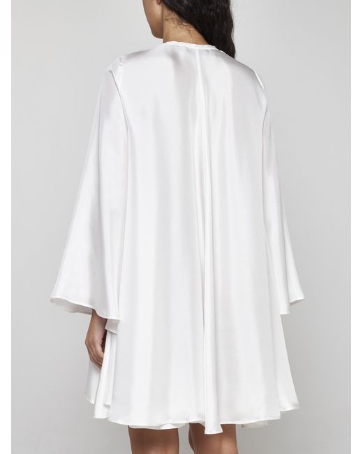 Blanca Vita White Aeonium Silk Oversized Dress