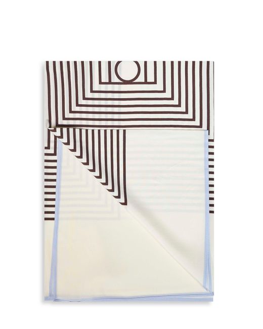 Totême White Macadamia Silk Centered Monogram Scarf