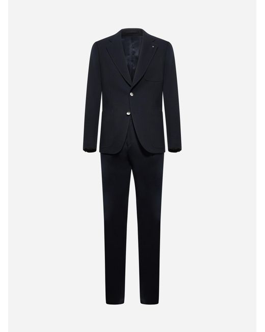 Lardini Cotton And Wool Blend Suit in Blue for Men | Lyst