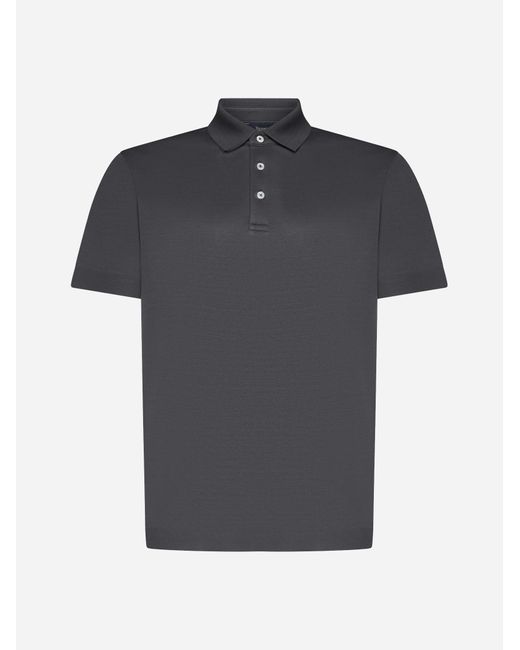 Herno Black Cotton Polo Shirt for men