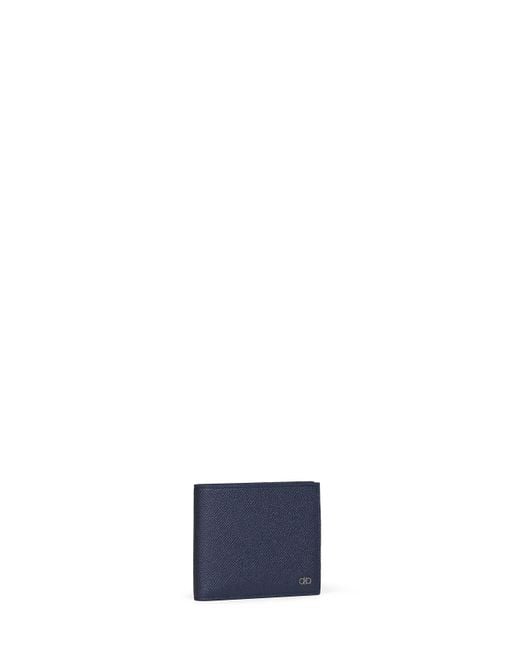 Ferragamo White Dark Hammered Calfskin Gancini Wallet<Br for men