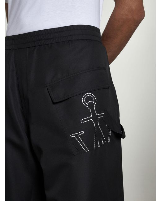 J.W. Anderson Black Twisted Nylon joggers for men