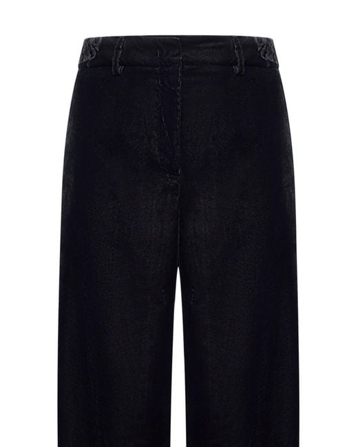 Blanca Vita Blue Gabardine Pleio Palazzo Trousers