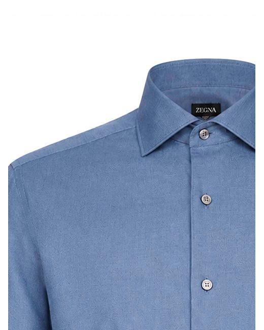 Zegna Blue Cashco Shirt for men