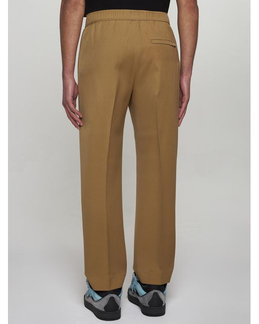 Lanvin Natural Tapered Wool Trousers for men