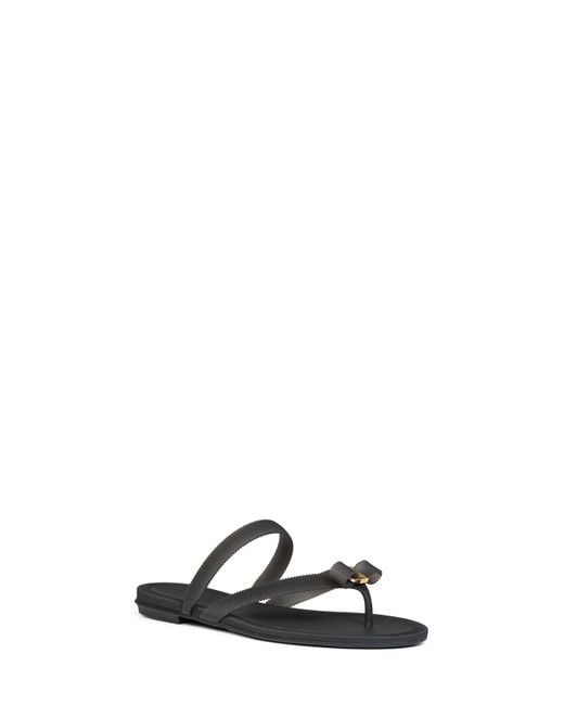 Ferragamo White Rubber Vara Bow Thong Sandals