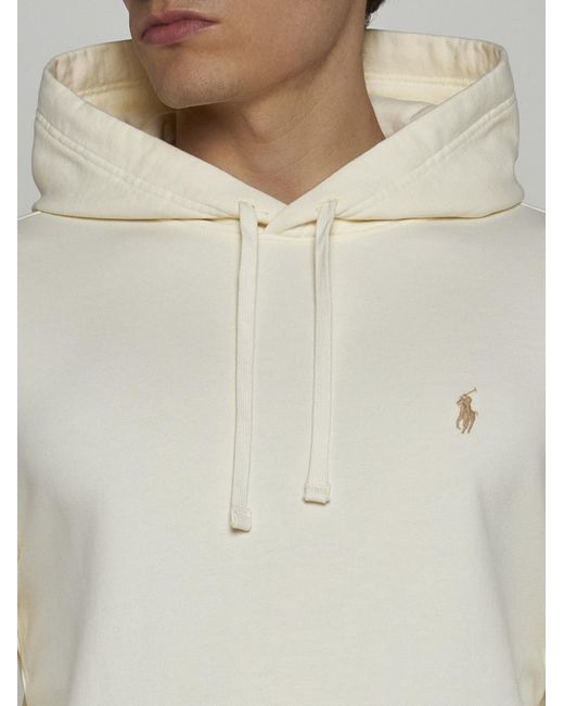 Polo Ralph Lauren White Logo Cotton Hoodie for men