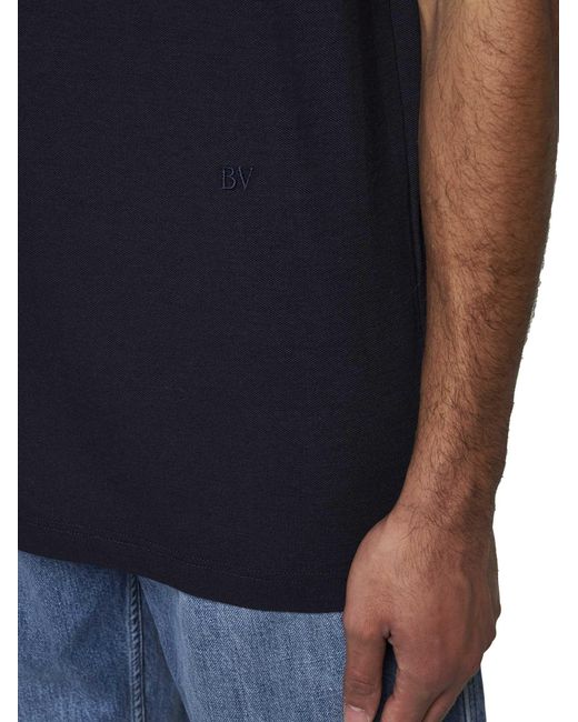 Polo Misto Cotone E Lyocell di Bottega Veneta in Blue da Uomo
