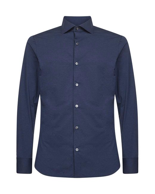 D 40 Blue Stretch Jersey Shirt for men