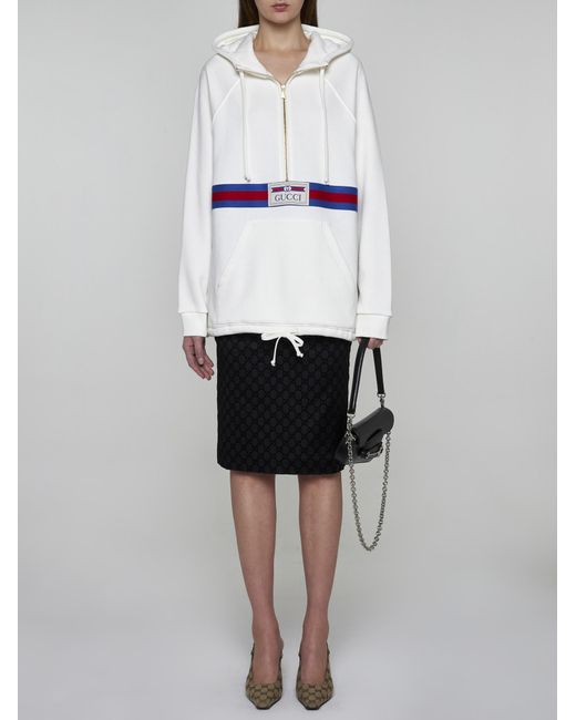 Gucci White Oversized Cotton Hoodie