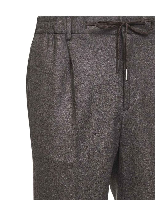 Tagliatore Gray Wool Blend Newman Trousers for men