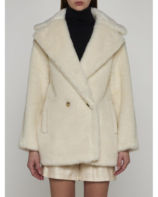 Max mara outlet white teddy coat