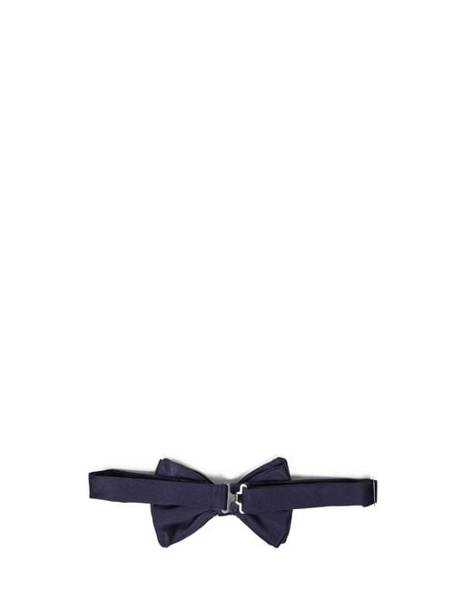 Giorgio Armani Blue Midnight Silk Twill Pre-Tied Bow Tie for men