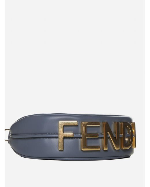 Fendi Blue Graphy Small Leather Bag