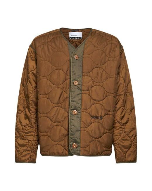 Oamc Peacemaker Brown Ripstop Nylon Combat Jacket/Liner for men