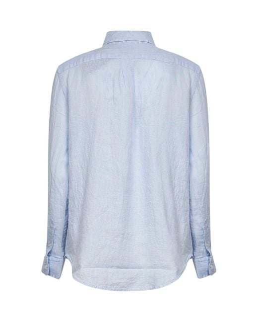 Polo Ralph Lauren Blue Oxford Linen Classic-Fit Shirt